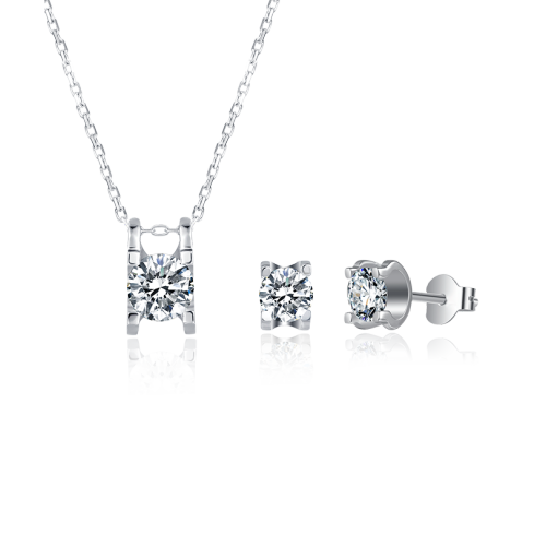 Popular Luxury 925 Sterling Silver Moissanite Diamond Pendant Women Engagement Square Setting Diamond Wedding Party Necklace